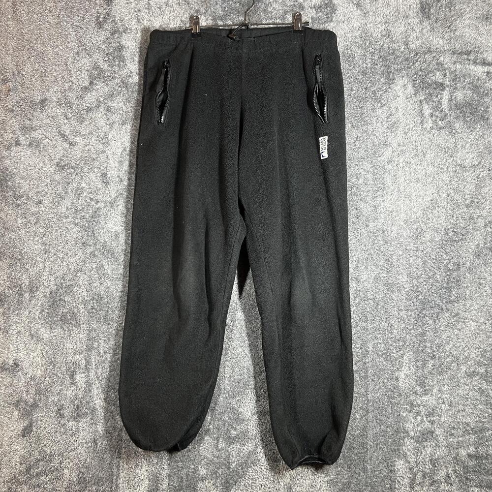 Sierra Designs Pants Mens 34x25 Black Fleece Jogger Relaxed Zip Pockets